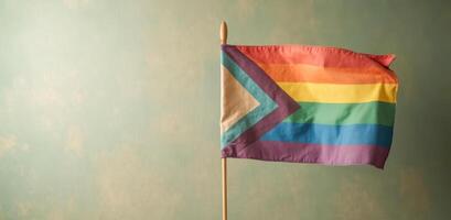 multicolored flag with triangular design photo