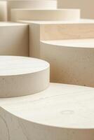 multiple geometric display platforms photo