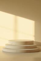 layered circular platforms a minimalist setting photo