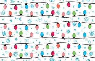 Seamless pattern of Christmas Bulb and snowflake vector