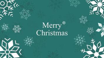 Snowflake card on green background vector