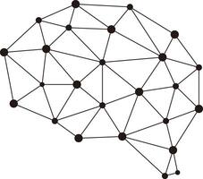 Artificial intelligence concept, Neuron and grid, illustration vector