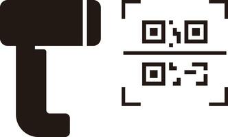 QR code scanner line icon vector