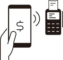 Contactless wireless payment method icon vector