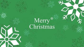 Snowflake card on green background vector
