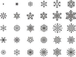 Snowflake icons, from small to big vector