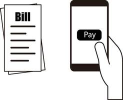Mobile payment concept. Pay bills on line. vector