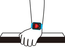 Do some exercise with fit smart watch vector