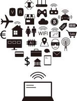 Computer connect life in your future illustration vector