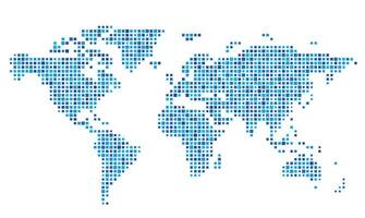 Map of the world with pattern of mosaic dots vector