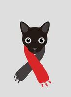 Portrait of cat, wearing scarf, like a man, cool style, cosplay vector