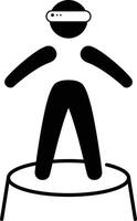 Minimal Metaverse icon Design. Person Enjoying an Experiences of Metaverse Virtual World vector