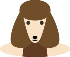 Poodle come out of the hole, watching illustration vector