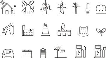Power and energy icons set vector