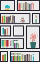 many books on the bookshelf illustration vector