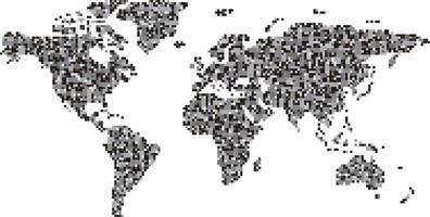Map of the world with pattern of mosaic dots. vector