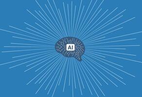 circuit board in the Cyborg head, Artificial intelligence of digital human. illustration vector