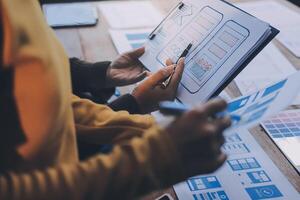 UX UI and Programming development technology. photo