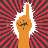 Hand gesticulate symbol, hand showing the number one, illustration vector