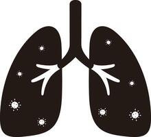 Human lungs with corona virus vector
