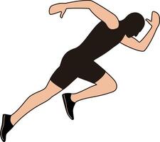 Sprinter leaving on the running track, explosive start, illustration vector