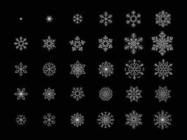 Snowflake icons, from small to big vector