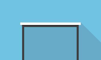 Single Desk flat icon design, Blue color background, light and shadow. vector