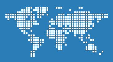 Map of the world with pattern of mosaic dots vector