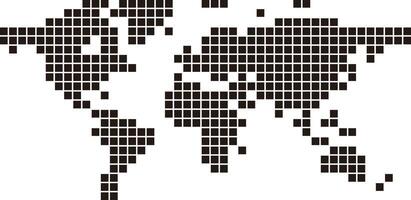 Map of the world with pattern of mosaic dots vector