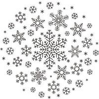 Snowflake icons, from small to big vector