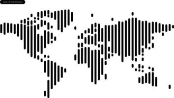 Simple vertical line map of the world, white background vector