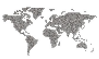 Map of the world with pattern of mosaic dots vector