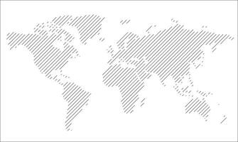 Minimalist oblique line business map of the world, background vector
