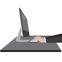 Business man using the computer, illustration vector