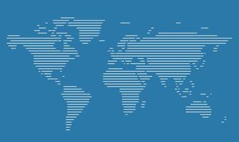 simple straight line map of the world vector
