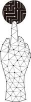 Metaverse Technology Concepts, finger touching the circuit board vector