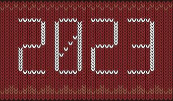 2023 text on knitting pattern, illustration vector