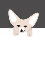 Fennec fox baby lie on the table, flat icon design, illustration vector