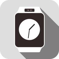 Smart watch with time clock on screen, illustration vector