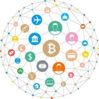 Digital background of Blockchain or Internet, illustration vector