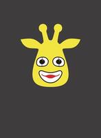 Portrait of giraffe, drawing something on the face, like a clown, cool style vector