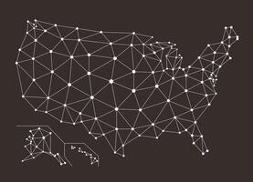 American internet network mesh. Social communications background, map. illustration vector
