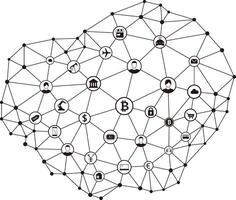Digital background of Blockchain or Internet, illustration vector