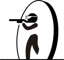 Minimal Metaverse icon Design. Person Enjoying an Experiences of Metaverse Virtual World vector
