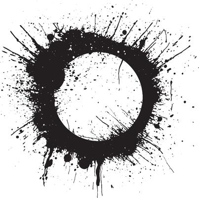 Brush stroke circle texture. Isolated on white background. illustration
