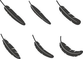 Feather pattern icon set, illustration vector