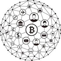 Digital background of Blockchain or Internet, illustration vector
