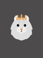 Portrait of cat, wearing golden crown, like a queen, cool style vector