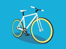 Simple flat fixed-gear bicycle illustration vector