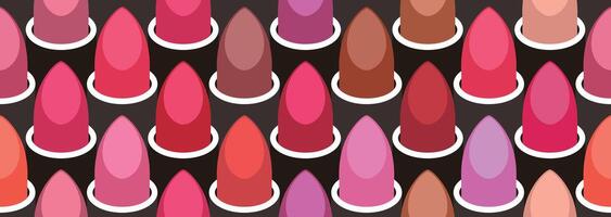seamless pattern of colorful lipsticks illustration vector
